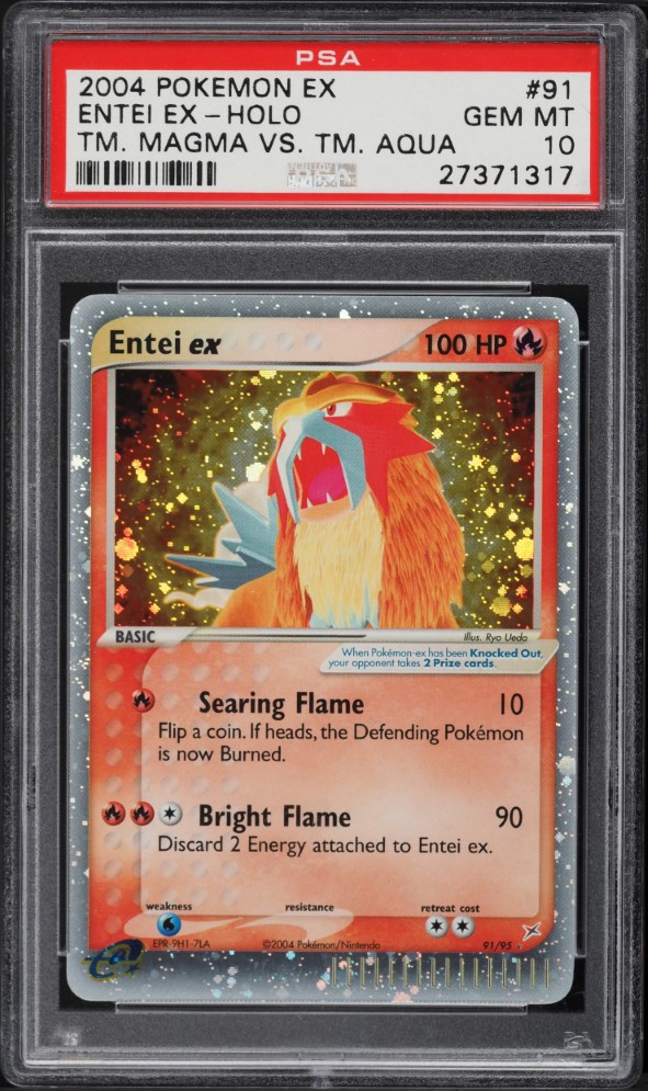 2004 Pokemon EX Team Magma Vs Team Aqua Holo Entei ex #91 PSA 10 GEM MINT