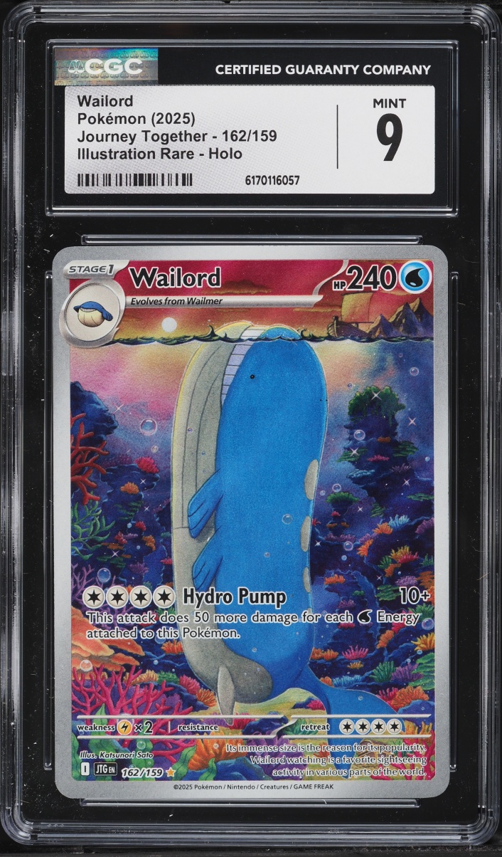 2025 Pokemon Scarlet & Violet Journey Together IR Wailord #162 CGC 9 MINT