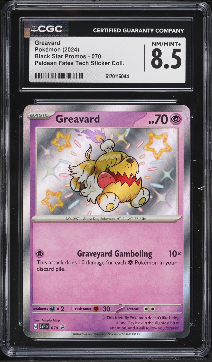 2024 Pokemon Scarlet & Violet Promo Paldean Fates Tech Sticker Collection Greavard #070 CGC 8.5