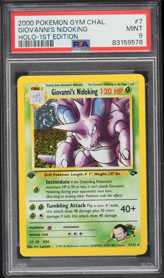 2000 Pokemon Gym Challenge 1st Edition Holo Giovanni's Nidoking #7 PSA 9 MINT