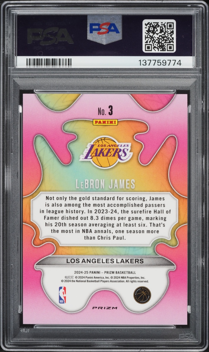 2024 Panini Prizm Groovy LeBron James #3 PSA 10 GEM MINT