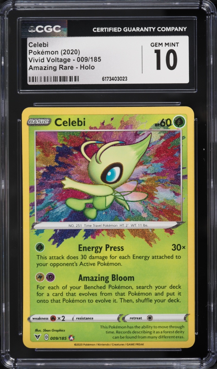 2020 Pokemon Sword & Shield Vivid Voltage Amazing Rare Celebi #9 CGC 10 GEM MINT