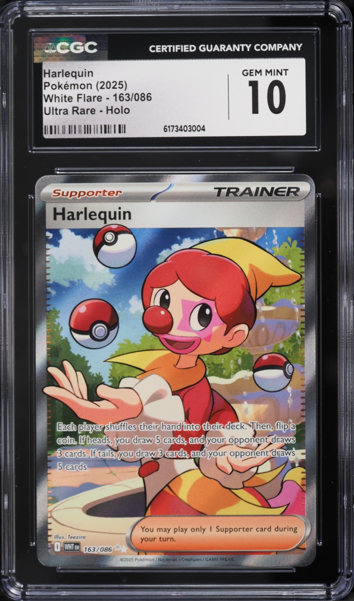 2025 Pokemon Scarlet & Violet White Flare Full Art Harlequin #163 CGC 10 GEM MINT