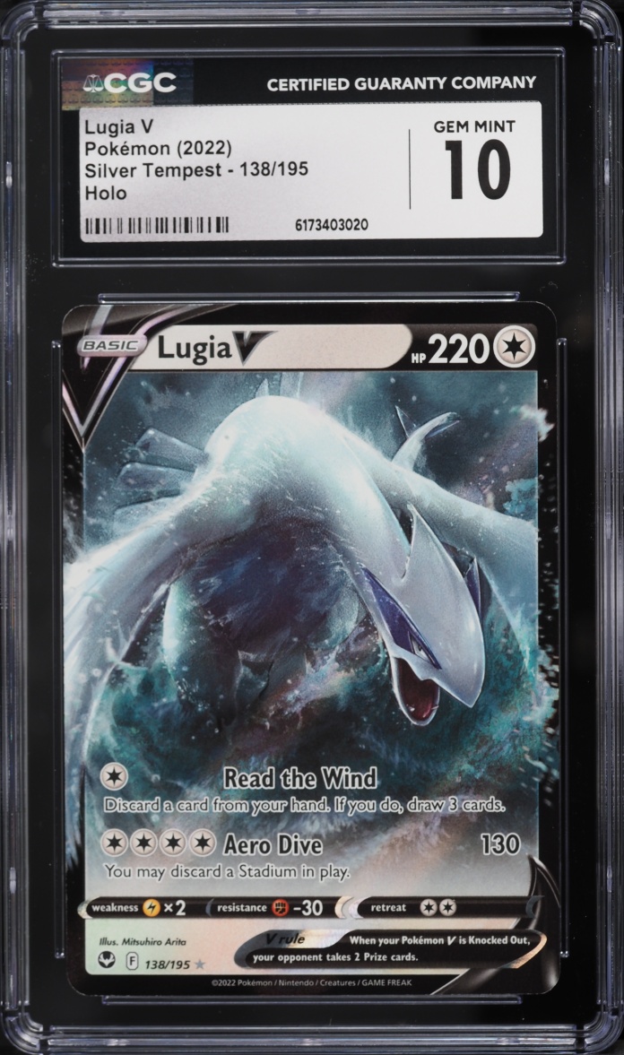 2022 Pokemon Sword & Shield Silver Tempest Holo Lugia V #138 CGC 10 GEM MINT