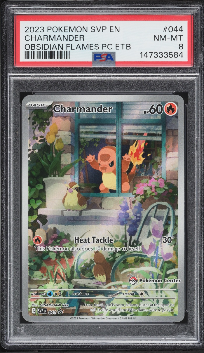 2023 Pokemon Scarlet & Violet Promo Obsidian Flames Center ETB Full Art Charmander #44 PSA 8