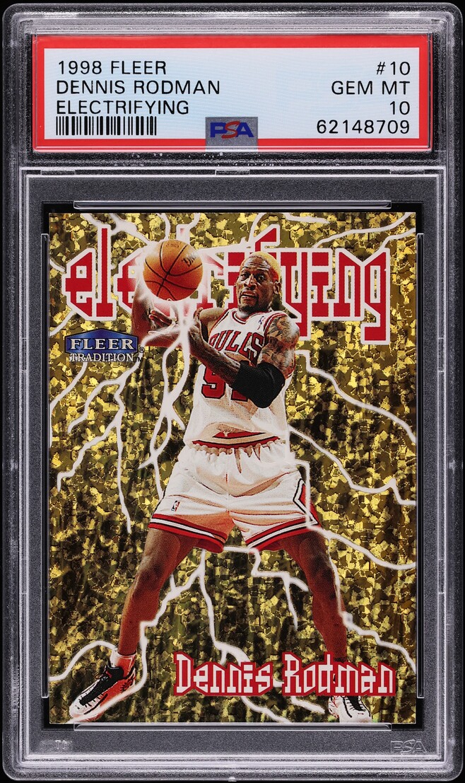 1998 Fleer Tradition Electrifying Dennis Rodman #10 PSA 10 GEM MINT - Photo 1