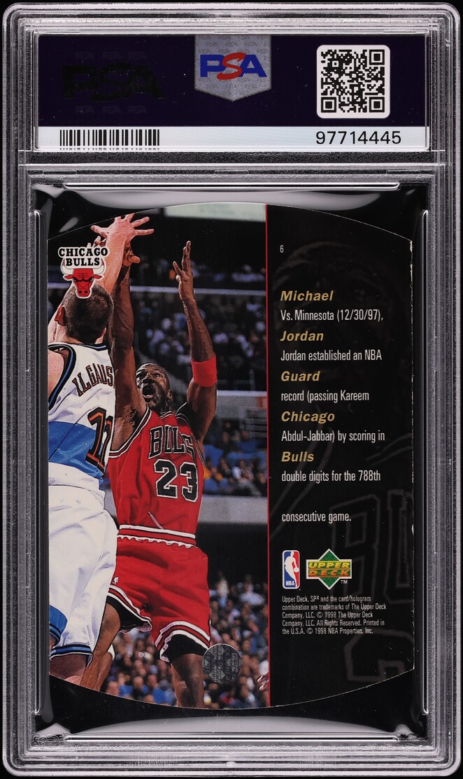 1997 SPx Gold Die-Cut Michael Jordan #6 PSA 8 NM-MT - Photo 2