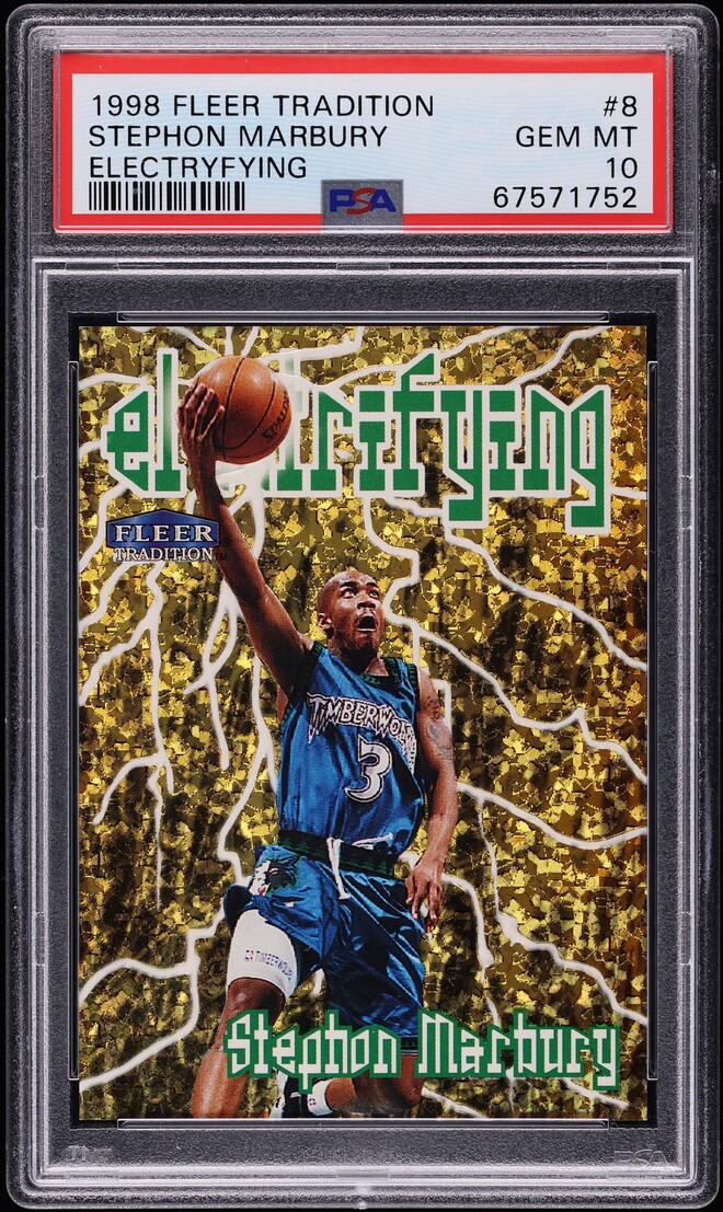 1998 Fleer Tradition Electrifying Stephon Marbury #8 PSA 10 GEM MINT - Photo 1