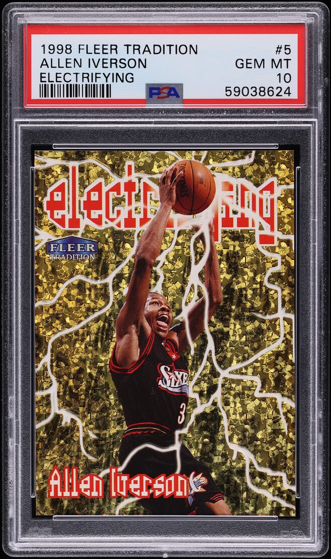 1998 Fleer Tradition Electrifying Allen Iverson #5 PSA 10 GEM MINT - Photo 1
