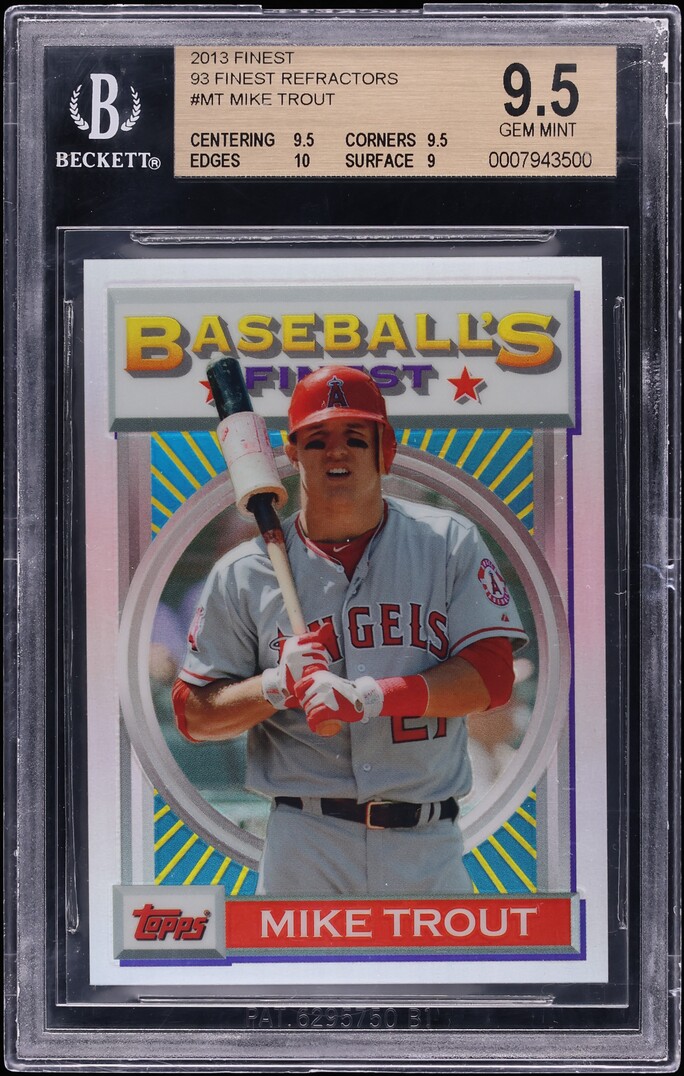 2013 Finest '93 Refractor Mike Trout /25 #93F-MT BGS 9.5 GEM MINT - Photo 1