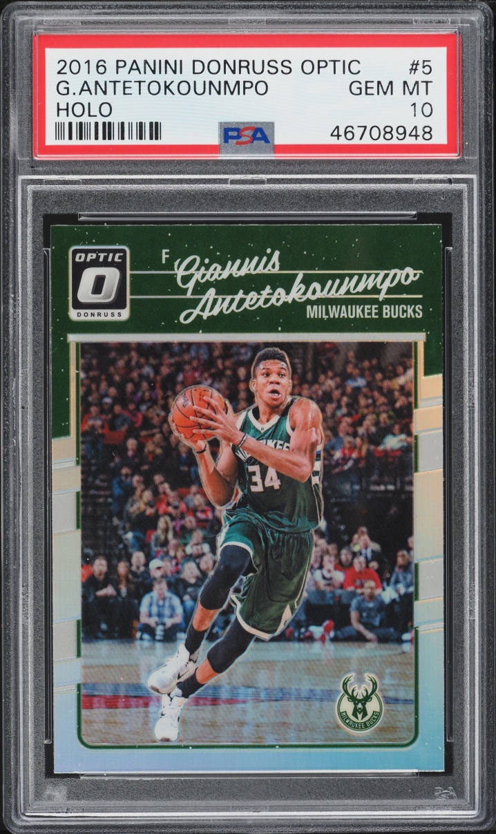 2016 Donruss Optic Holo Giannis Antetokounmpo #5 PSA 10 GEM MINT