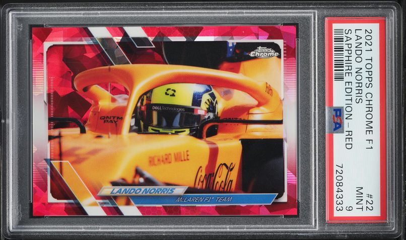 2021 Topps Chrome Formula 1 F1 Sapphire Red Lando Norris /5