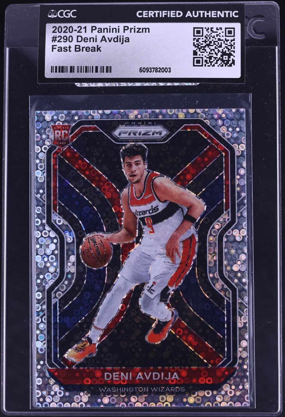 2020 Panini Prizm Fast Break Variation Deni Avdija ROOKIE #290 CGC AUTH