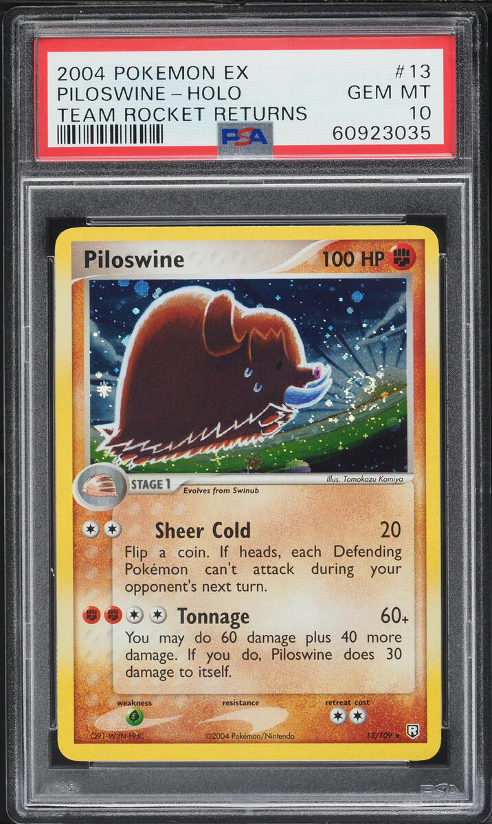 2004 Pokemon EX Team Rocket Returns Holo Piloswine #13 PSA 10 GEM MINT