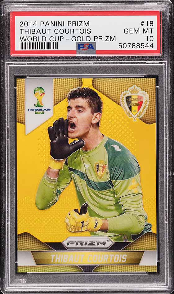 2014 Panini Prizm World Cup Gold Thibaut Courtois 10/10 #18 PSA 10 GEM MINT