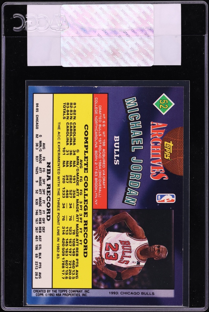 1992 Topps Archives Michael Jordan #52 CGC AUTH