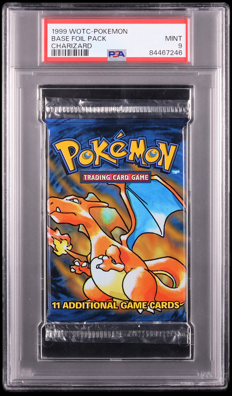 1999 Pokemon Base Set Foil Pack Charizard Art PSA 9 MINT