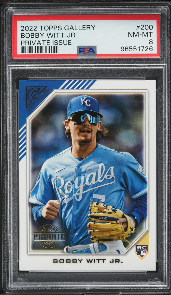 2022 Topps Gallery Private Issue Bobby Witt Jr. ROOKIE /250 #200 PSA 8 ...