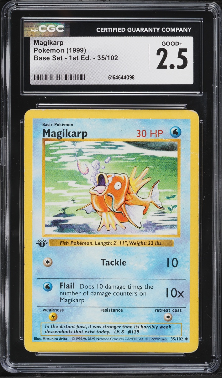1999 Pokemon Base Set Shadowless 1st Edition Magikarp #35 CGC 2.5 GD+
