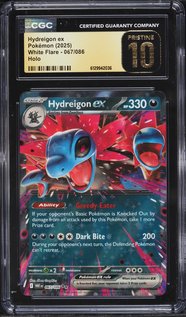 2025 Pokemon Scarlet & Violet White Flare Holo Hydreigon ex #67 CGC 10 PRISTINE