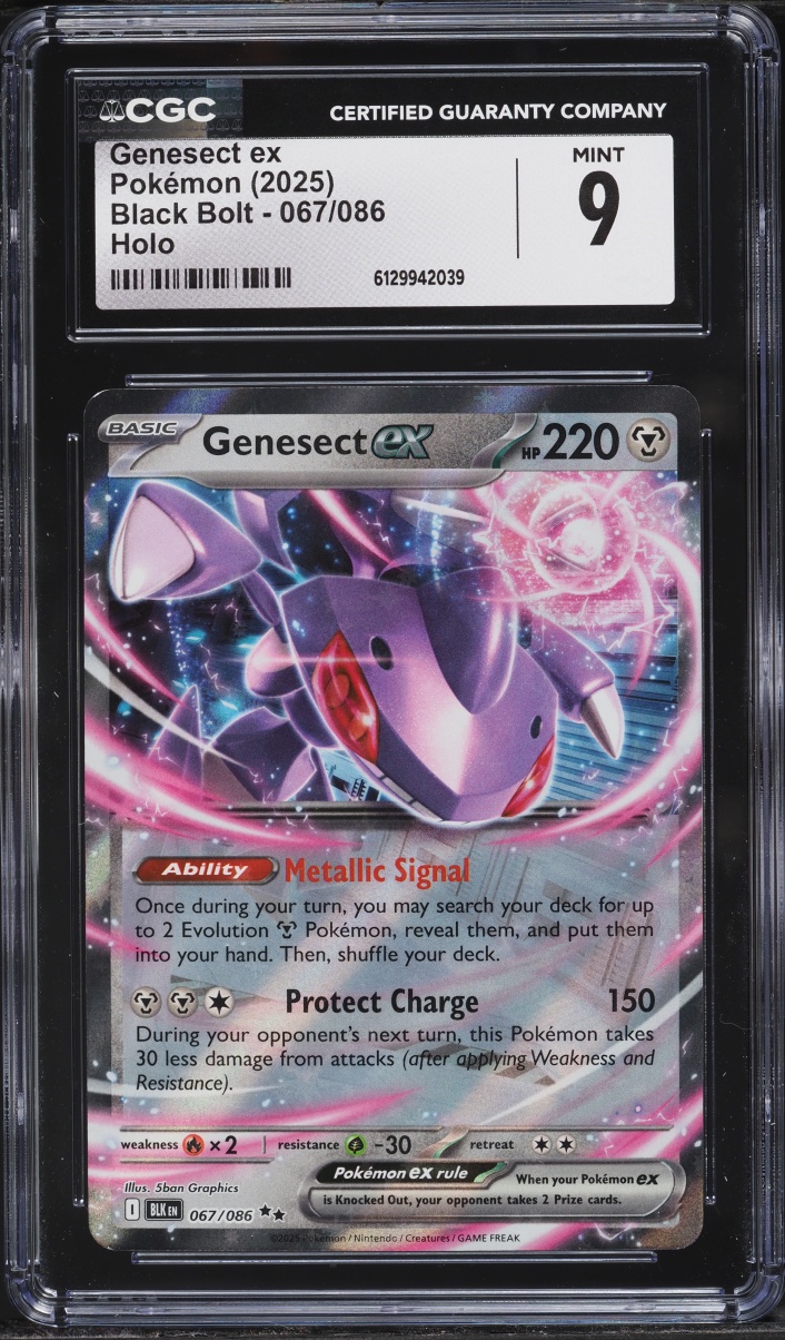 2025 Pokemon Scarlet & Violet Black Bolt Holo Genesect ex #67 CGC 9 MINT