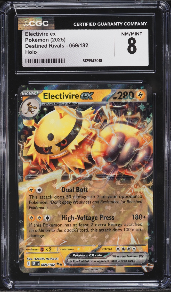 2025 Pokemon Scarlet & Violet Destined Rivals Holo Electivire ex #69 CGC 8 NM-MT