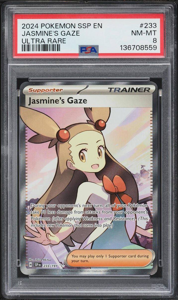 2024 Pokemon Scarlet & Violet Surging Sparks Full Art Jasmine's Gaze #233 PSA 8 NM-MT