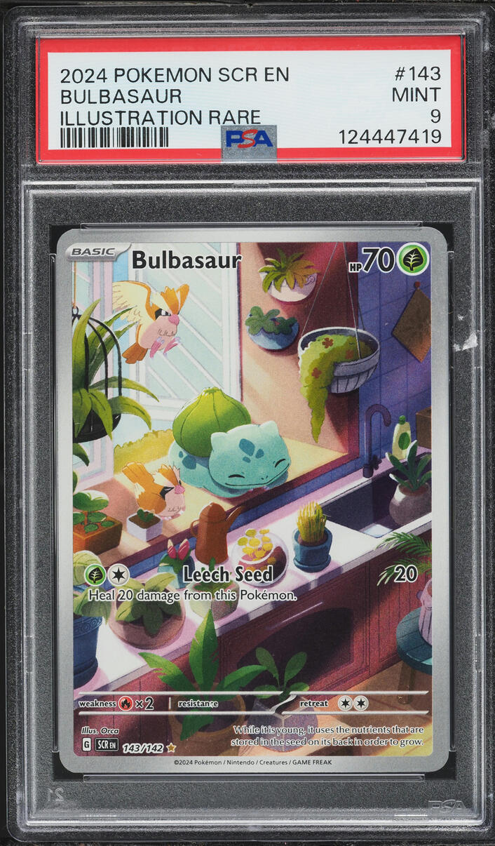 2024 Pokemon Scarlet & Violet Stellar Crown IR Bulbasaur #143 PSA 9 MINT