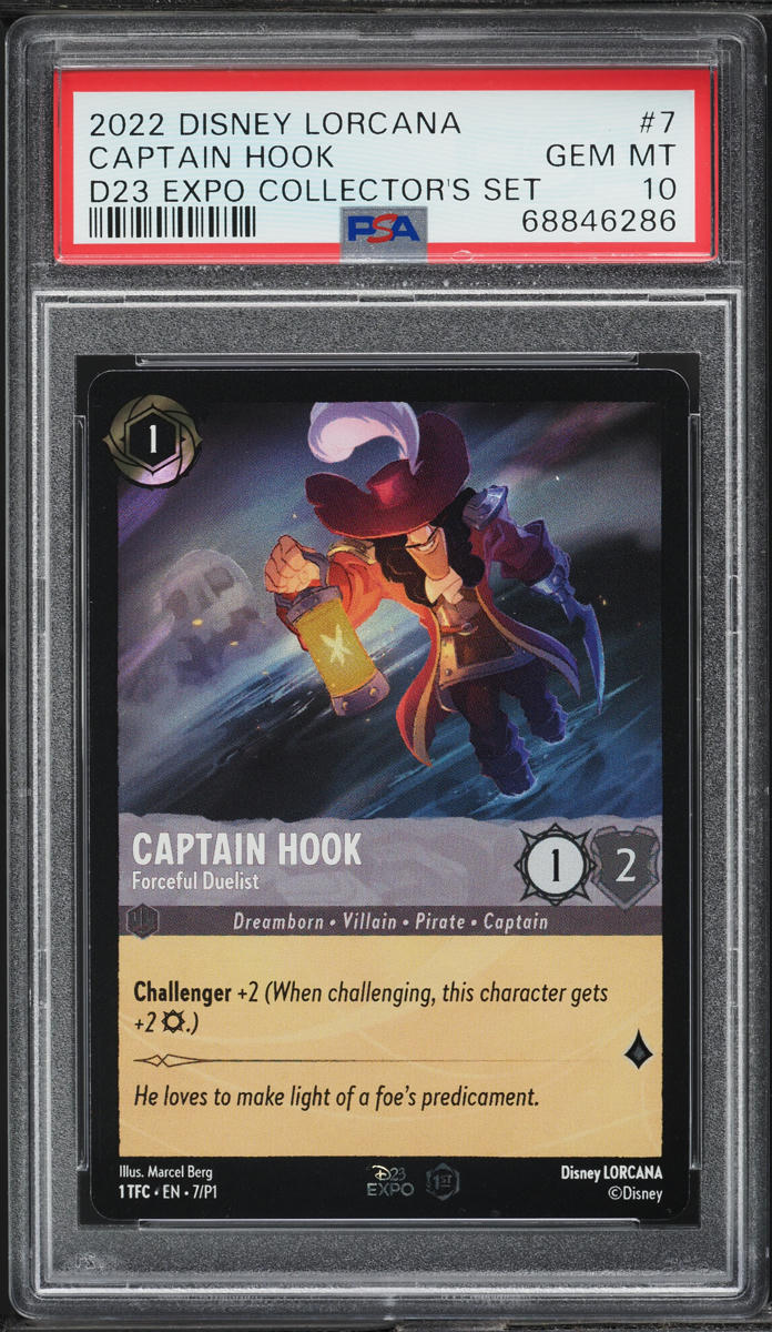 2022 Disney Lorcana Promo D23 Expo Collector's Set Captain Hook #7 PSA ...