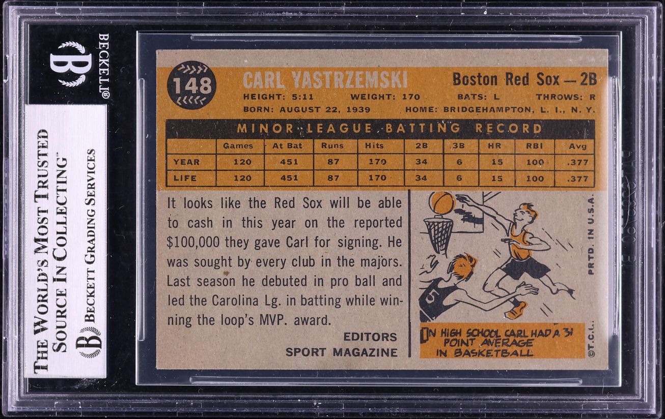 1960 Topps Carl Yastrzemski ROOKIE #148 BGS 6.5 EXMT+
