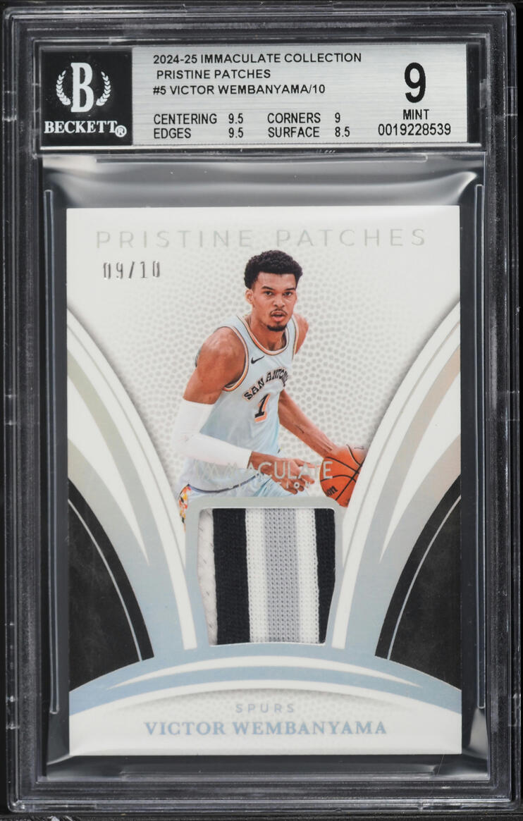 2024 Immaculate Collection Pristine Victor Wembanyama PATCH /10 #PP-VMS BGS 9 MINT