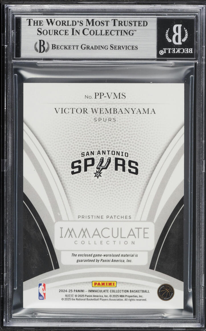 2024 Immaculate Collection Pristine Victor Wembanyama PATCH /10 #PP-VMS BGS 9 MINT