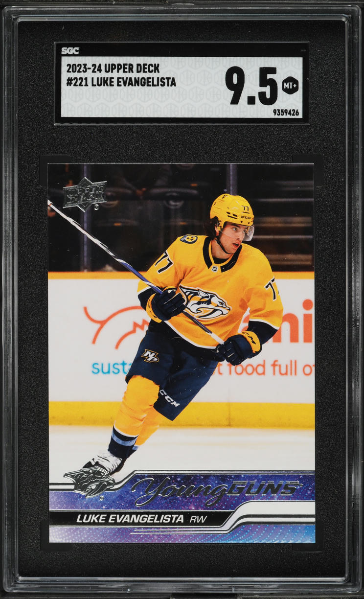 2023 Upper Deck Young Guns Luke Evangelista ROOKIE #221 SGC 9.5 MINT+