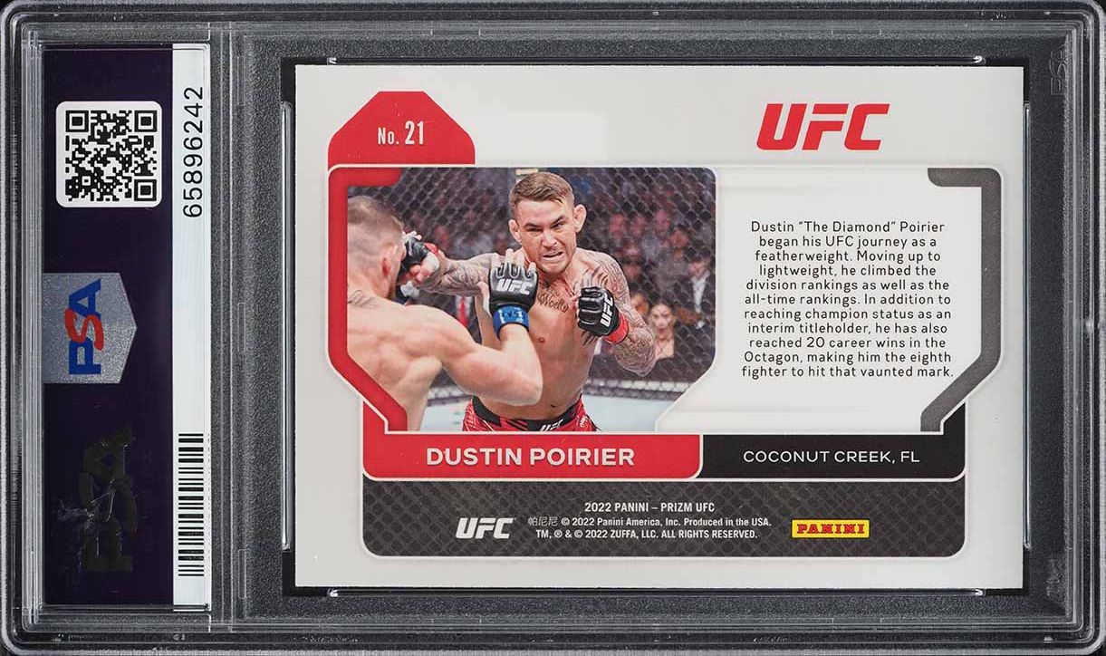 2022 Panini Prizm UFC Dustin Poirier #21 PSA 10 GEM MINT