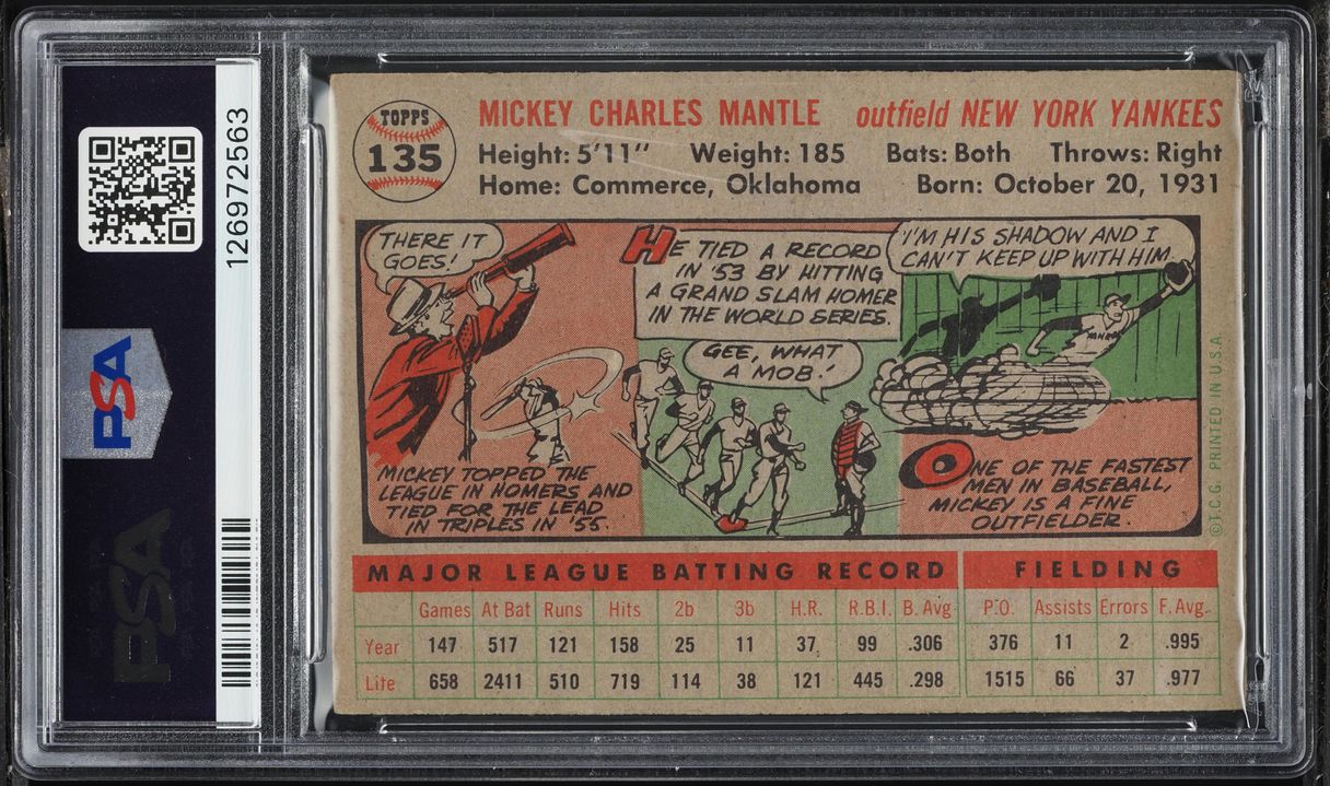 1956 Topps Mickey Mantle #135 PSA 2 GD