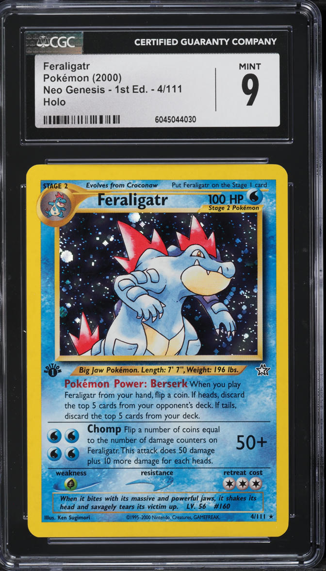 2000 Pokemon Neo Genesis 1st Edition Holo Feraligatr #4 CGC 9 MINT