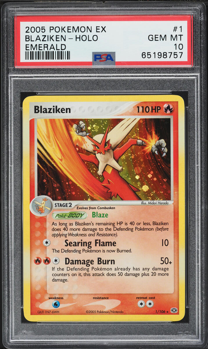 2005 Pokemon EX Emerald Holo Blaziken #1 PSA 10 GEM MINT