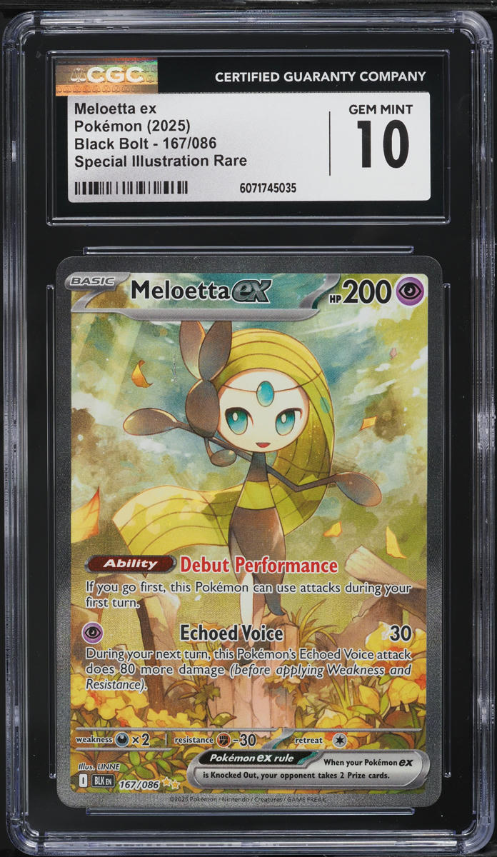 2025 Pokemon Scarlet & Violet Black Bolt SIR Meloetta ex #167 CGC 10 GEM MINT