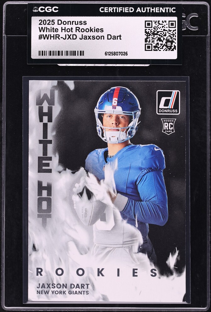 2025 Donruss White Hot Jaxson Dart ROOKIE #WHR-JXD CGC AUTH