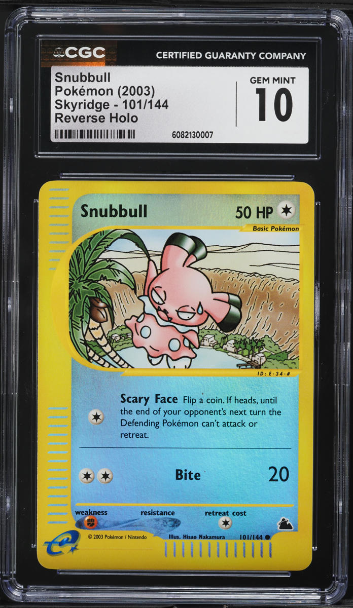 2003 Pokemon Skyridge Reverse Holo Snubbull #101 CGC 10 GEM MINT
