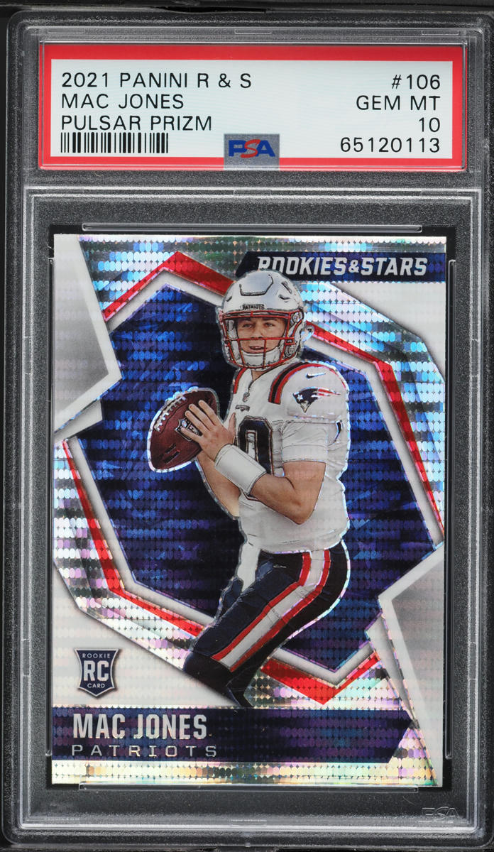 2021 Panini Rookies & Stars Pulsar Prizm Mac Jones ROOKIE #106 PSA 10 GEM MINT