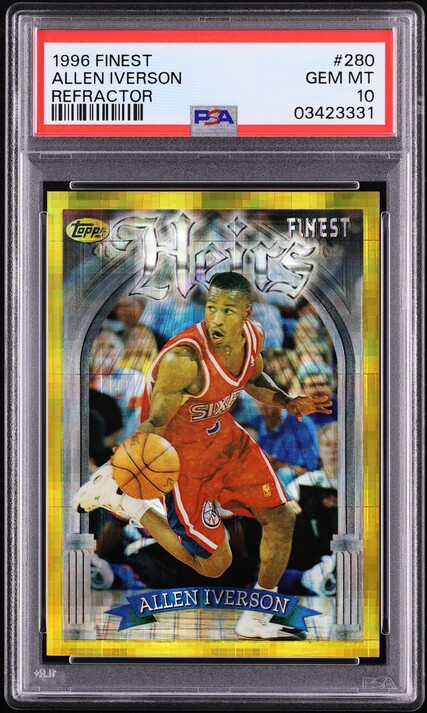 1996 Finest Gold Refractor Allen Iverson ROOKIE #280 PSA 10 GEM MINT