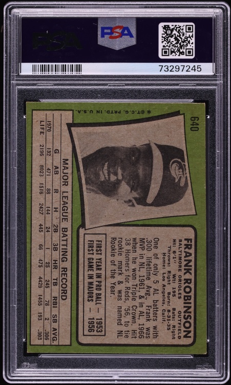 1971 Topps Frank Robinson #640 PSA 5 EX