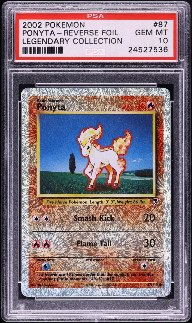 2002 Pokemon Legendary Collection Reverse Holo Ponyta #87 PSA 10 GEM MINT