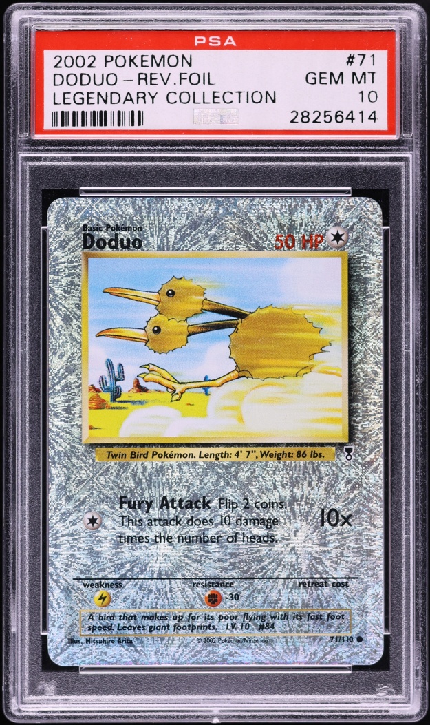 2002 Pokemon Legendary Collection Reverse Holo Doduo #71 PSA 10 GEM MINT