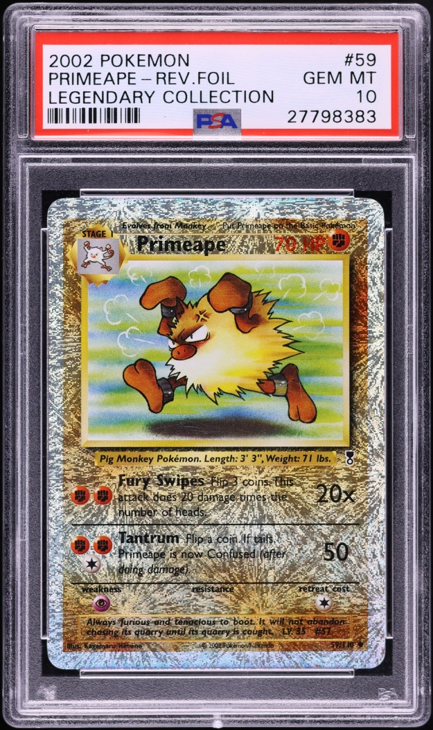 2002 Pokemon Legendary Collection Reverse Holo Primeape #59 PSA 10 GEM MINT