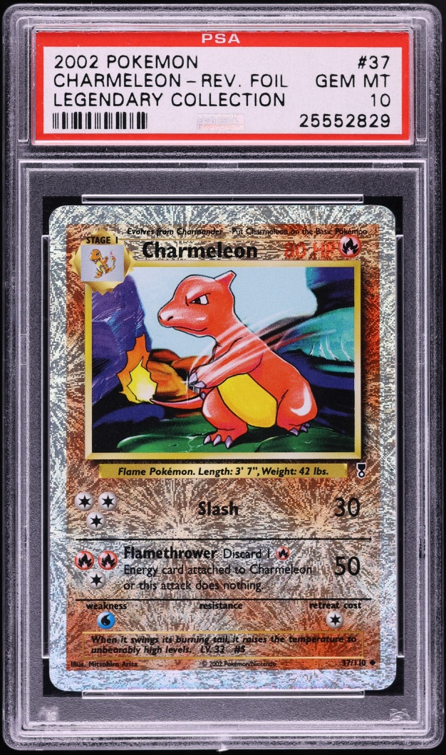 2002 Pokemon Legendary Collection Reverse Holo Charmeleon #37 PSA 10 GEM MINT