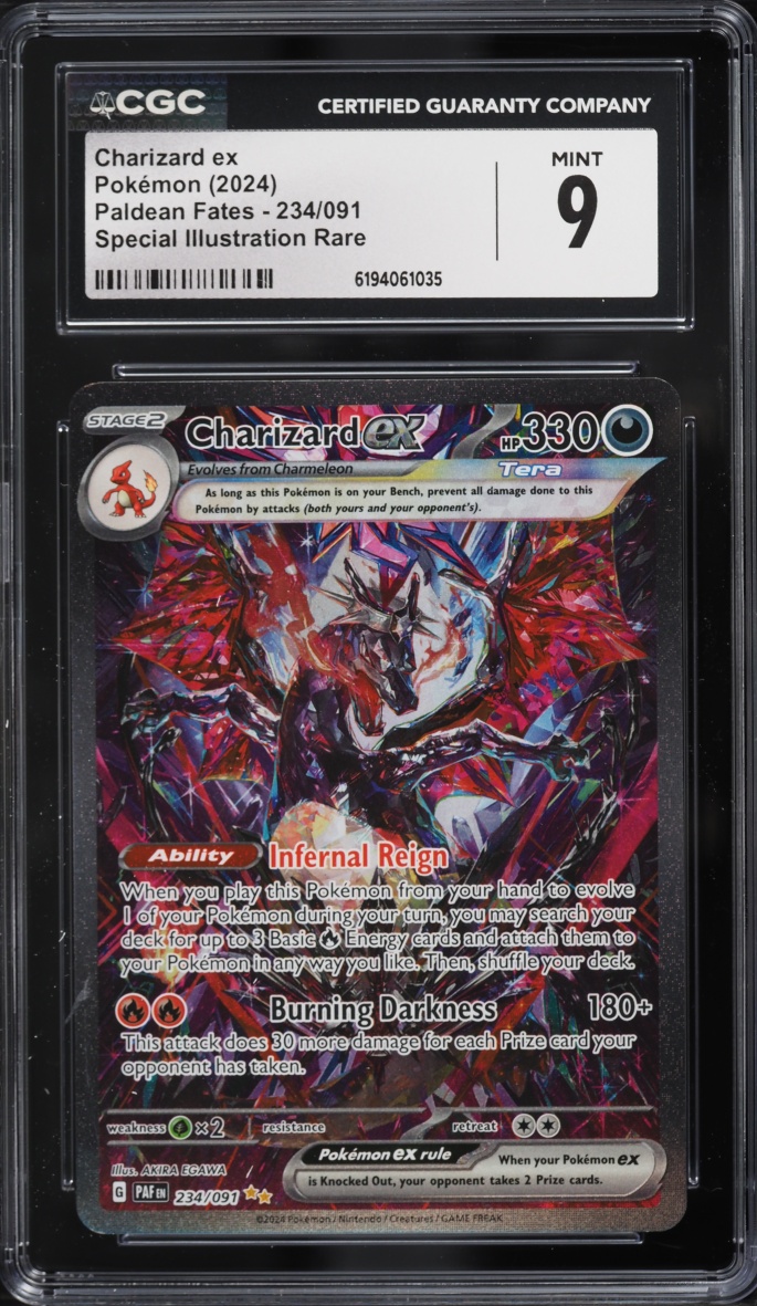 2024 Pokemon Scarlet & Violet Paldean Fates SIR Charizard Ex #234 CGC 9 MINT