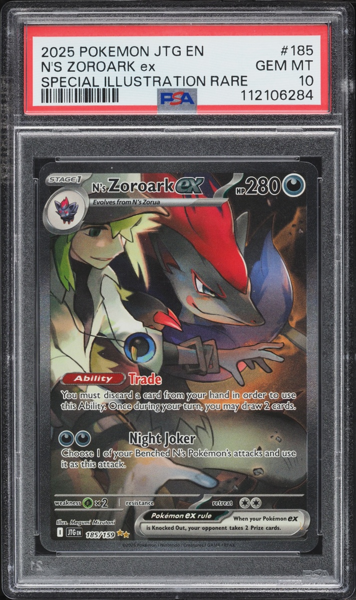 2025 Pokemon Scarlet & Violet Journey Together SIR N's Zoroark ex #185 PSA 10 GEM MINT