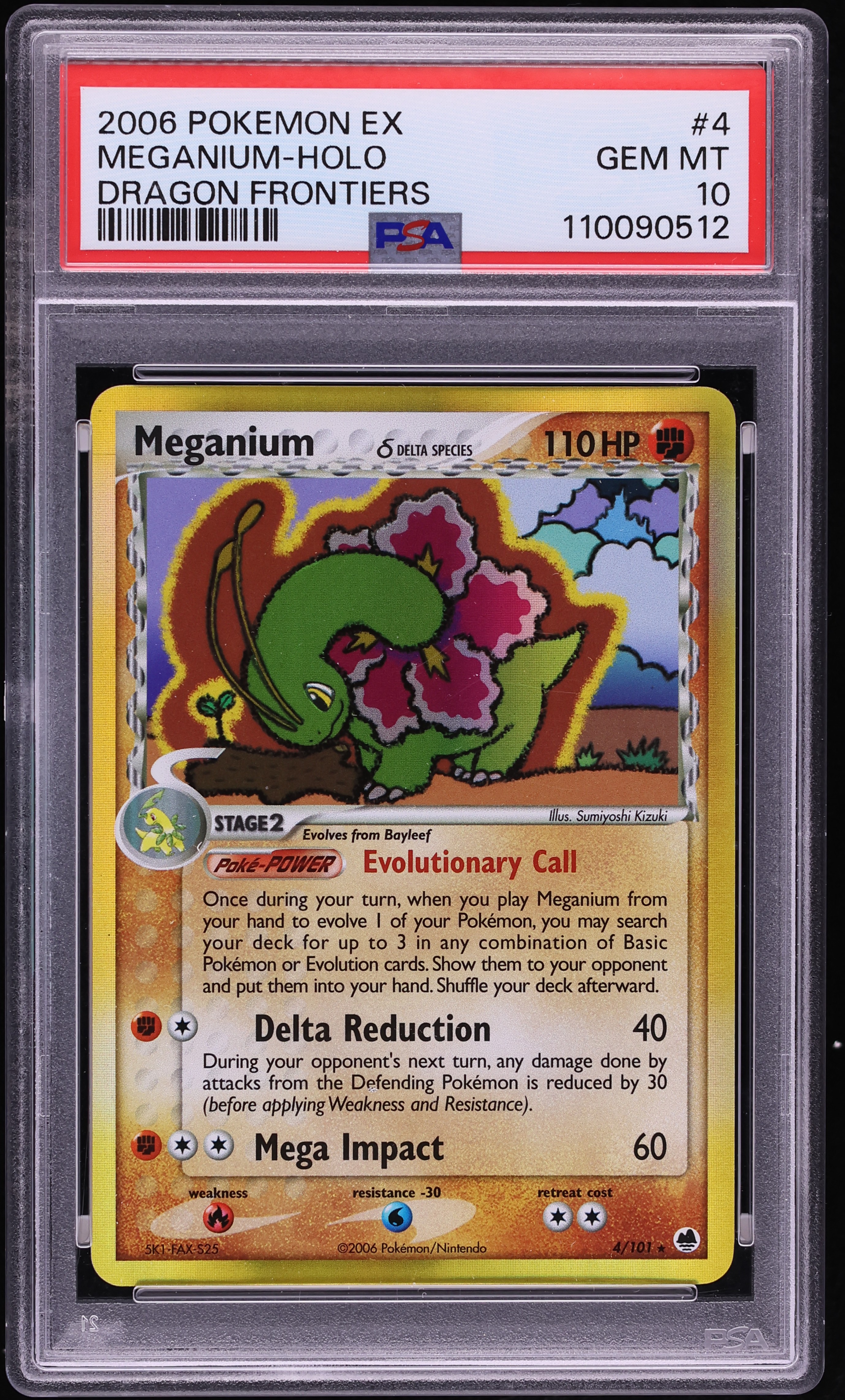 2006 Pokemon EX Dragon Frontiers Holo Meganium #4 PSA 10 GEM MINT